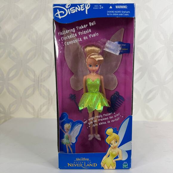 Disney Fluttering Wings Tinker Bell Doll Return To Neverland 2001 Hasbro - Picture 7 of 8